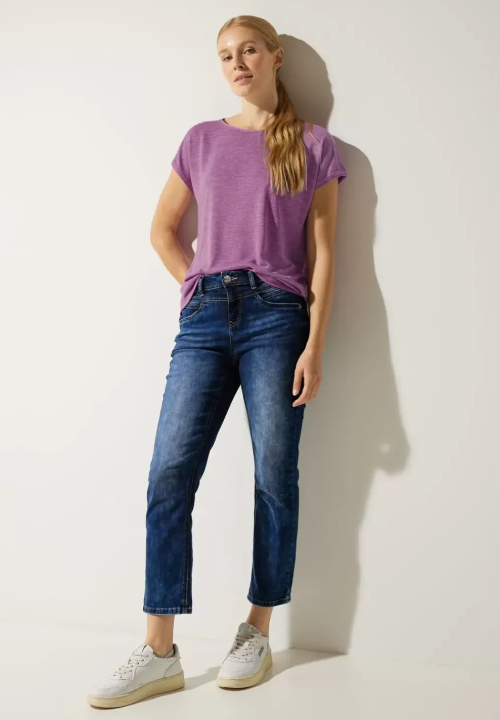 Leinenlook T-Shirt