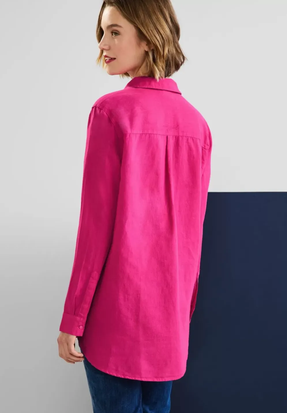 Leinenmix Longbluse