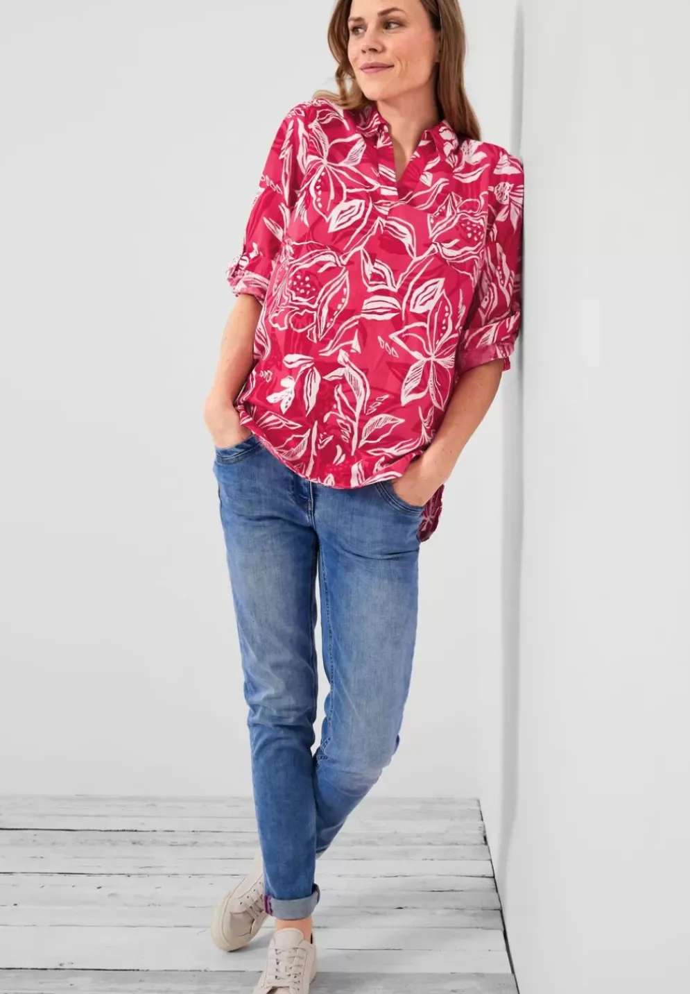 Leinenmix Longbluse
