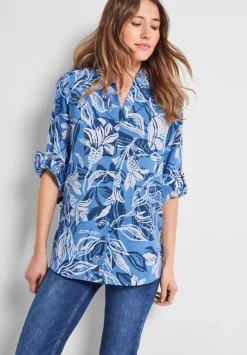 Leinenmix Longbluse