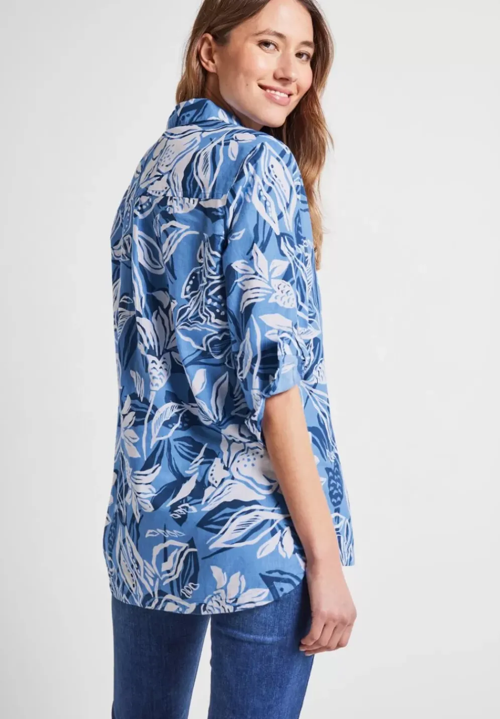Leinenmix Longbluse