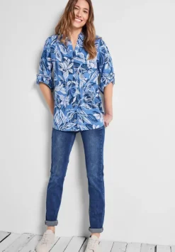 Leinenmix Longbluse