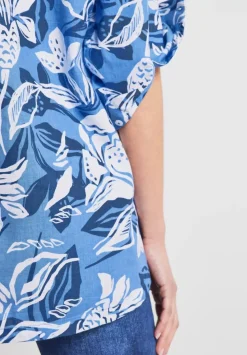 Leinenmix Longbluse