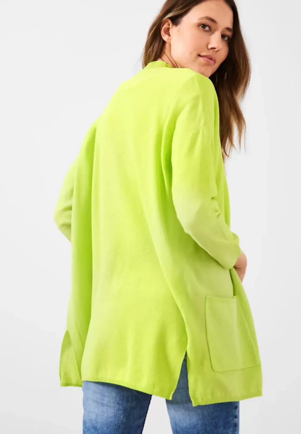 Long Cardigan Mit Taschen