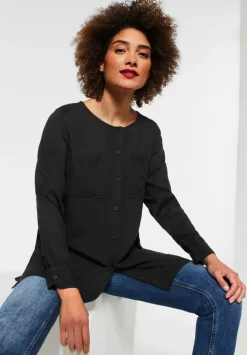 Longbluse In Unifarbe