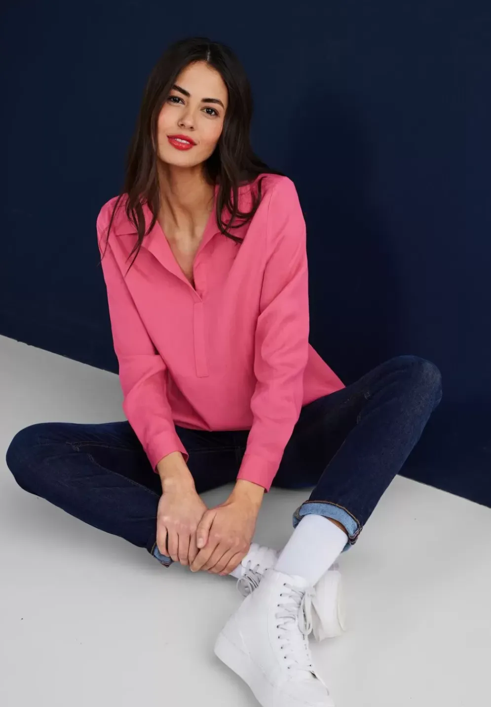 Longbluse Mit Hemdkragen