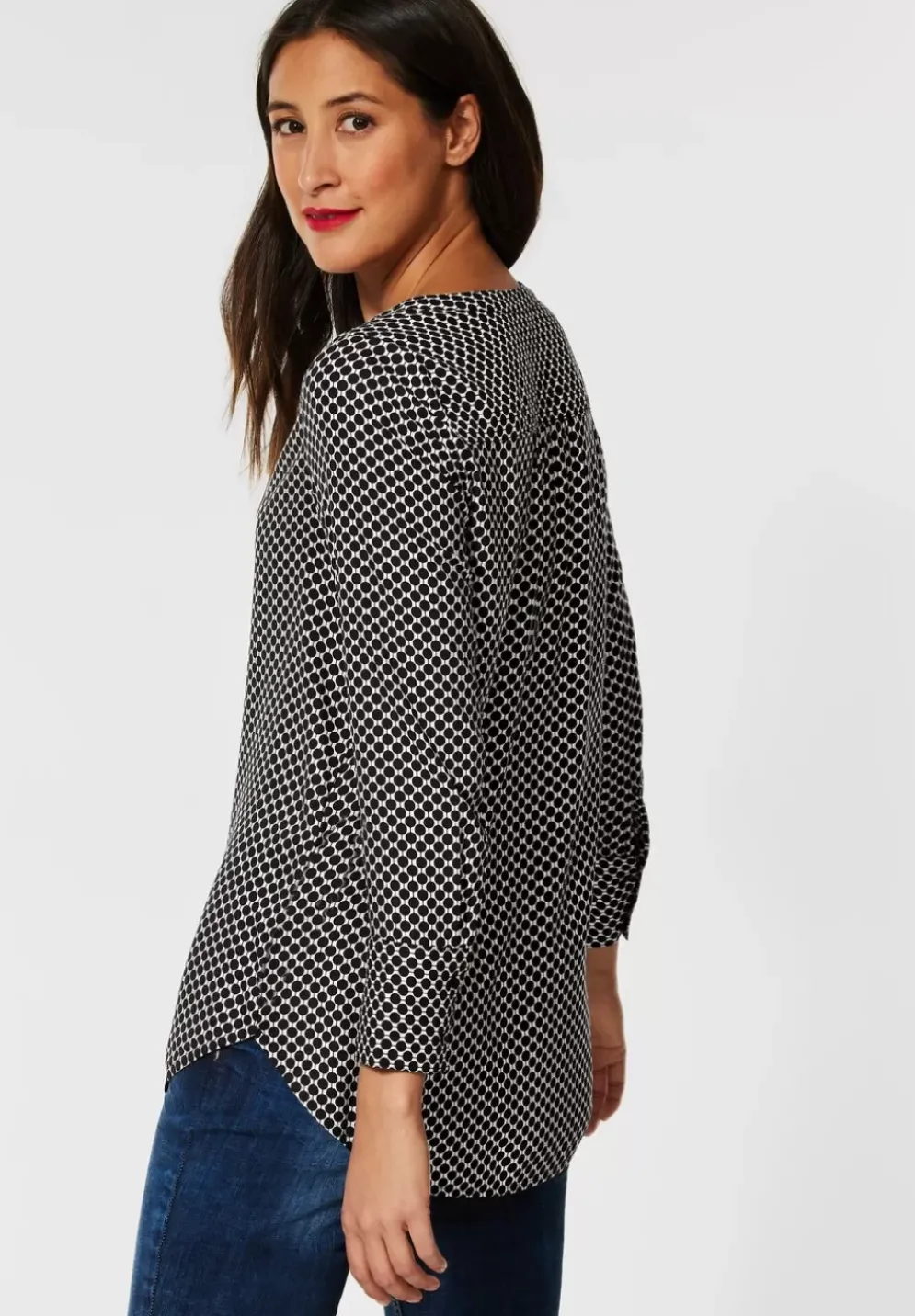 Longbluse Mit Minimalmuster
