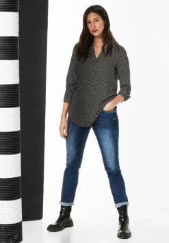 Longbluse Mit Minimalmuster