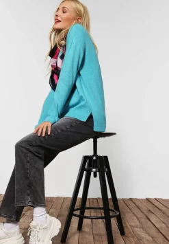 Longpullover Mit Stehkragen