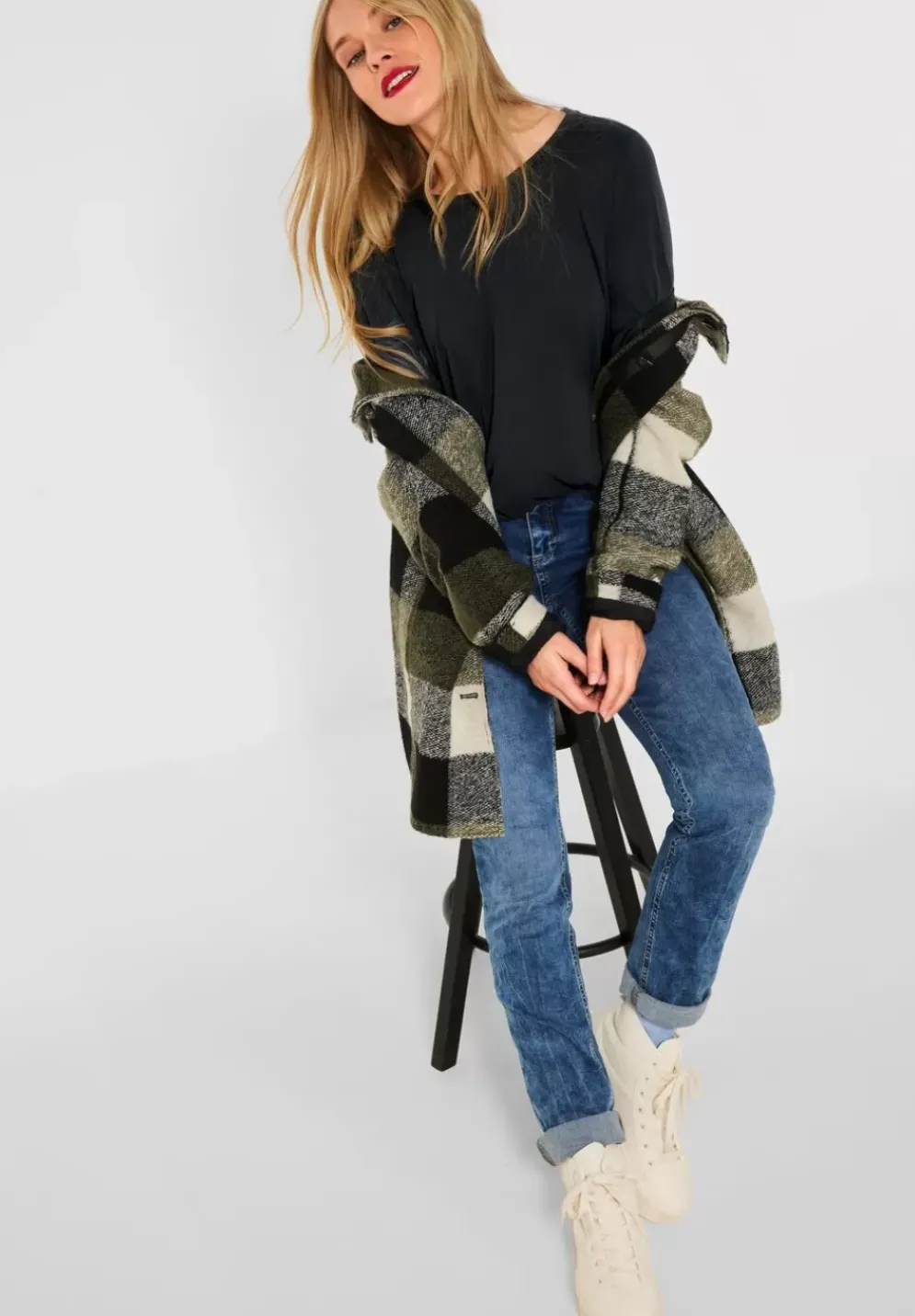 Longshirt In Seidenoptik