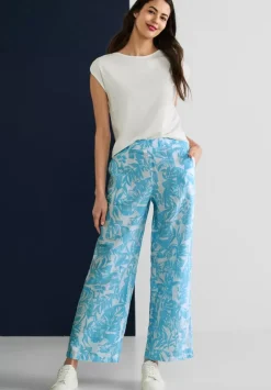 Loose Fit Print Leinenhose