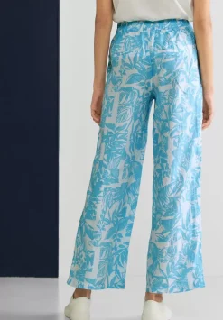 Loose Fit Print Leinenhose