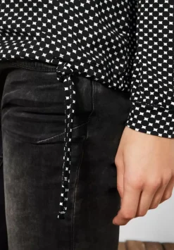 Materialmixshirt Mit Print