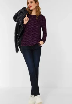 Materialmixshirt Mit Print