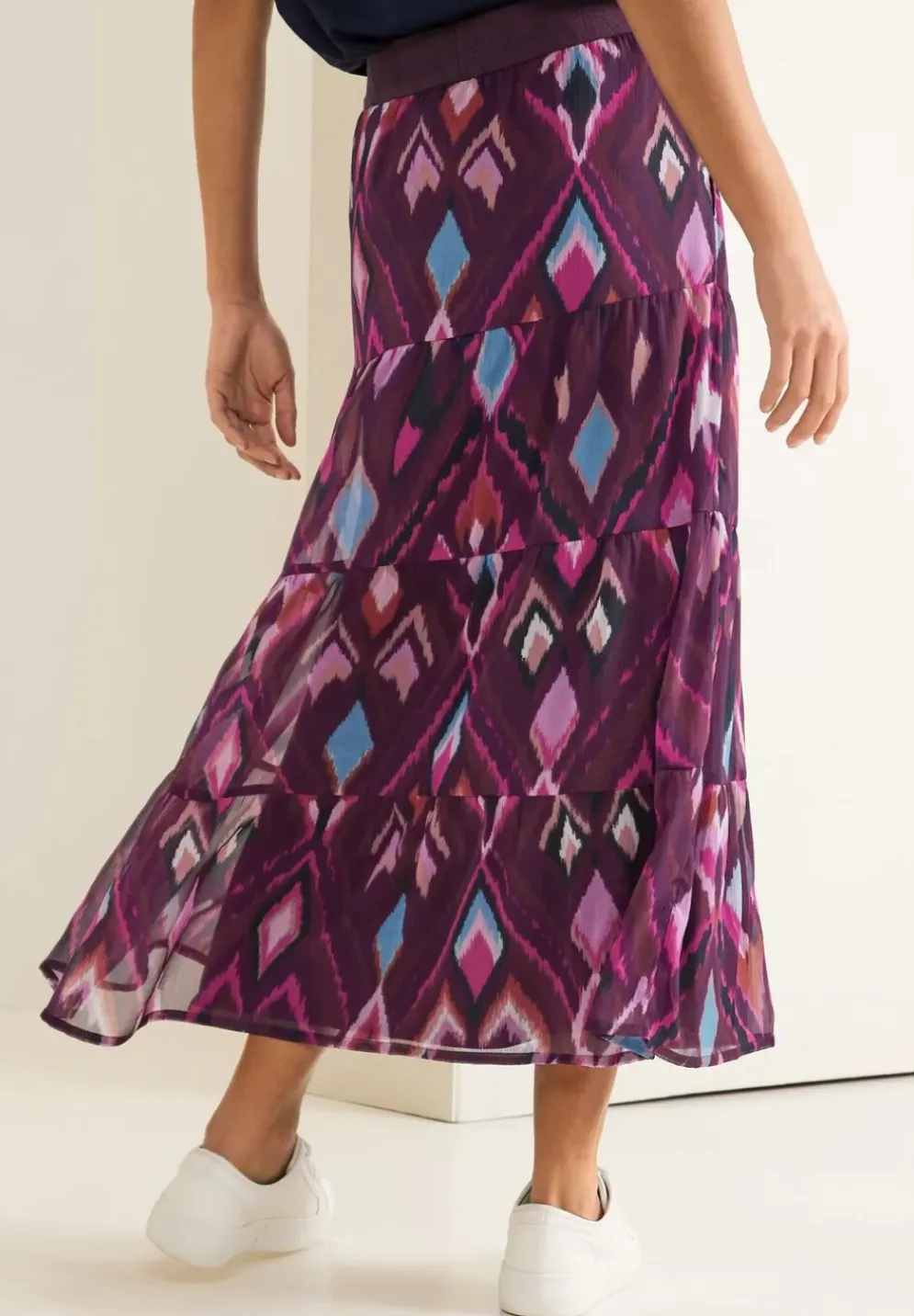 Maxi Chiffonrock Mit Print