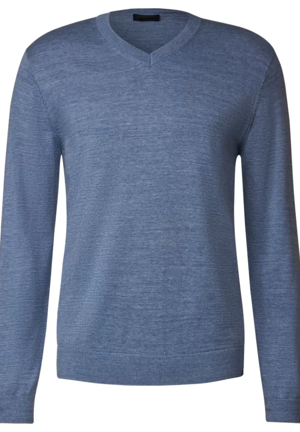 Melange Pullover Mit V-Neck
