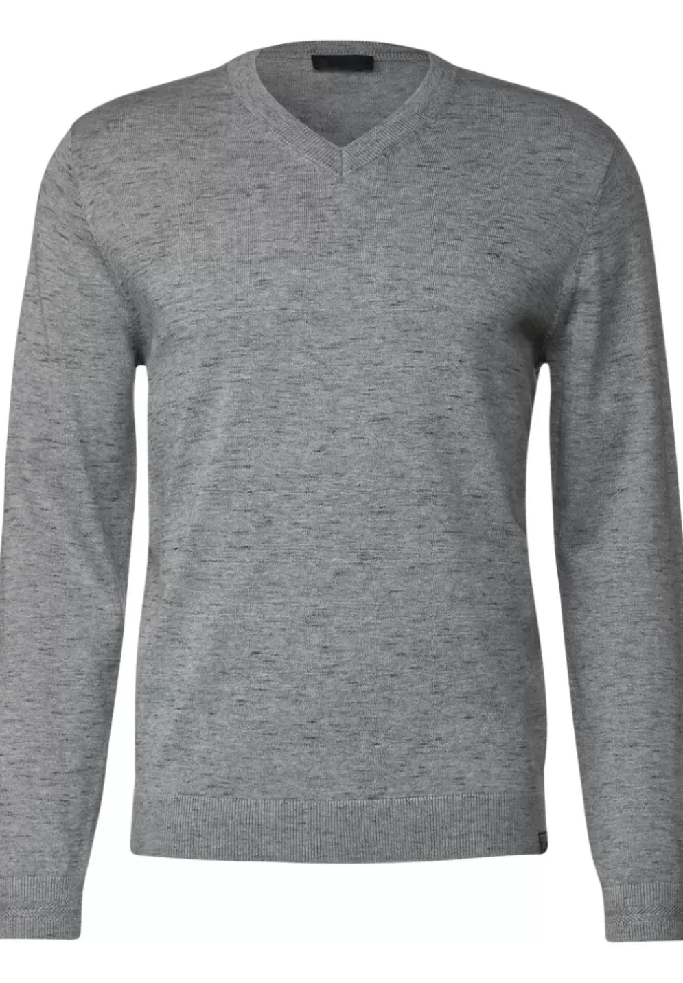 Melange Pullover Mit V-Neck