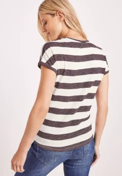 Melange T-Shirt Mit Streifen