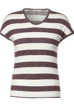Melange T-Shirt Mit Streifen