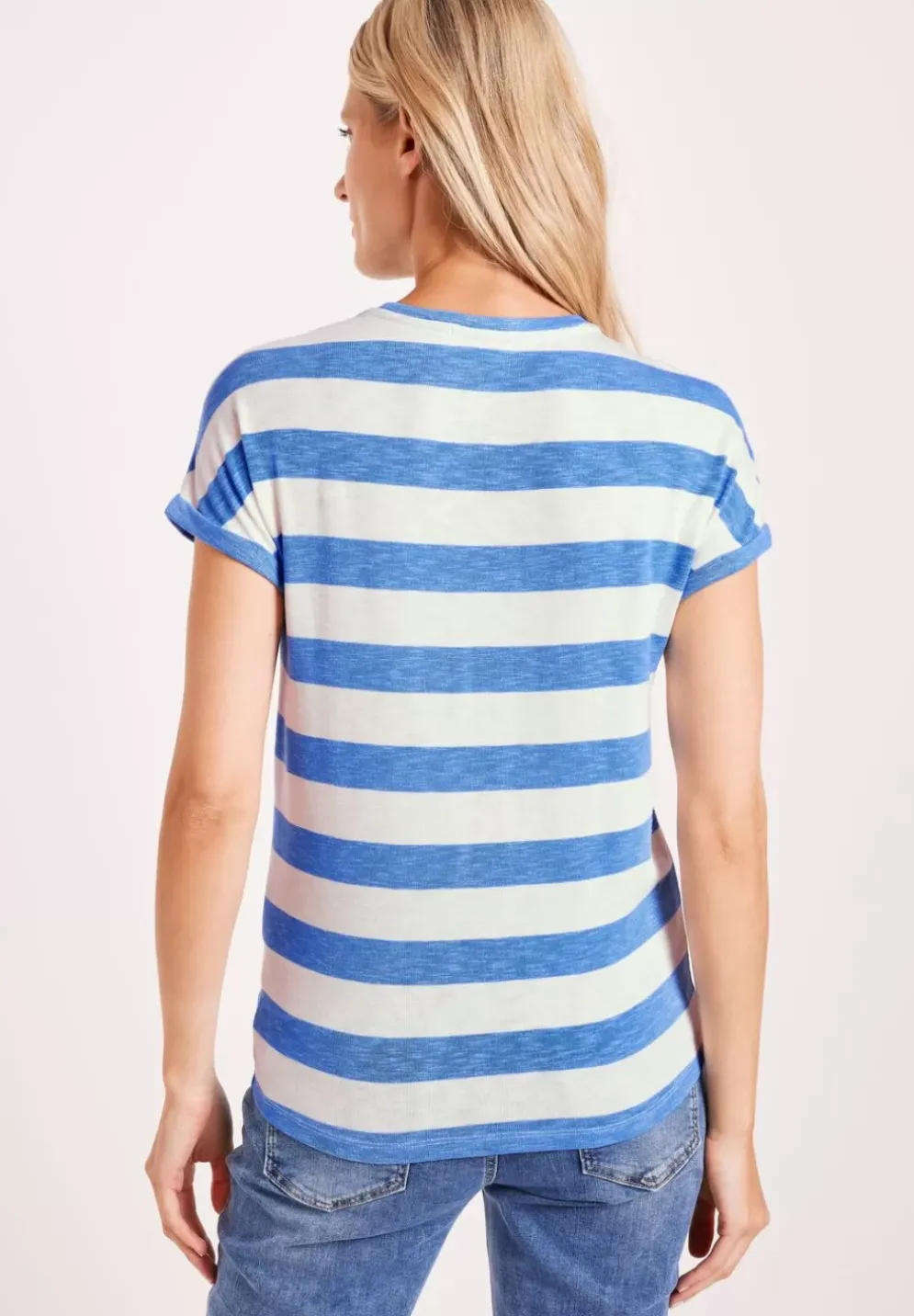 Melange T-Shirt Mit Streifen