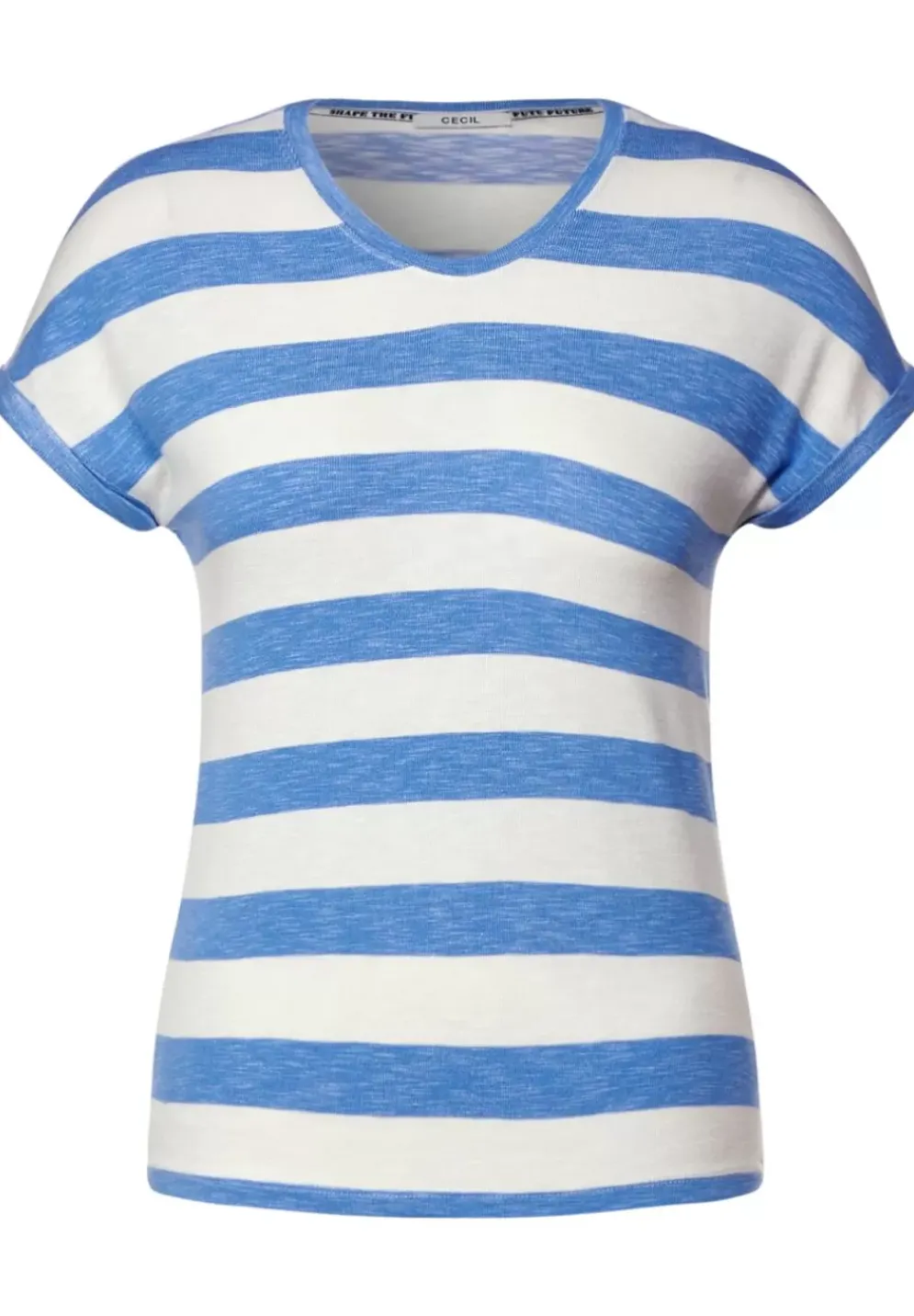 Melange T-Shirt Mit Streifen
