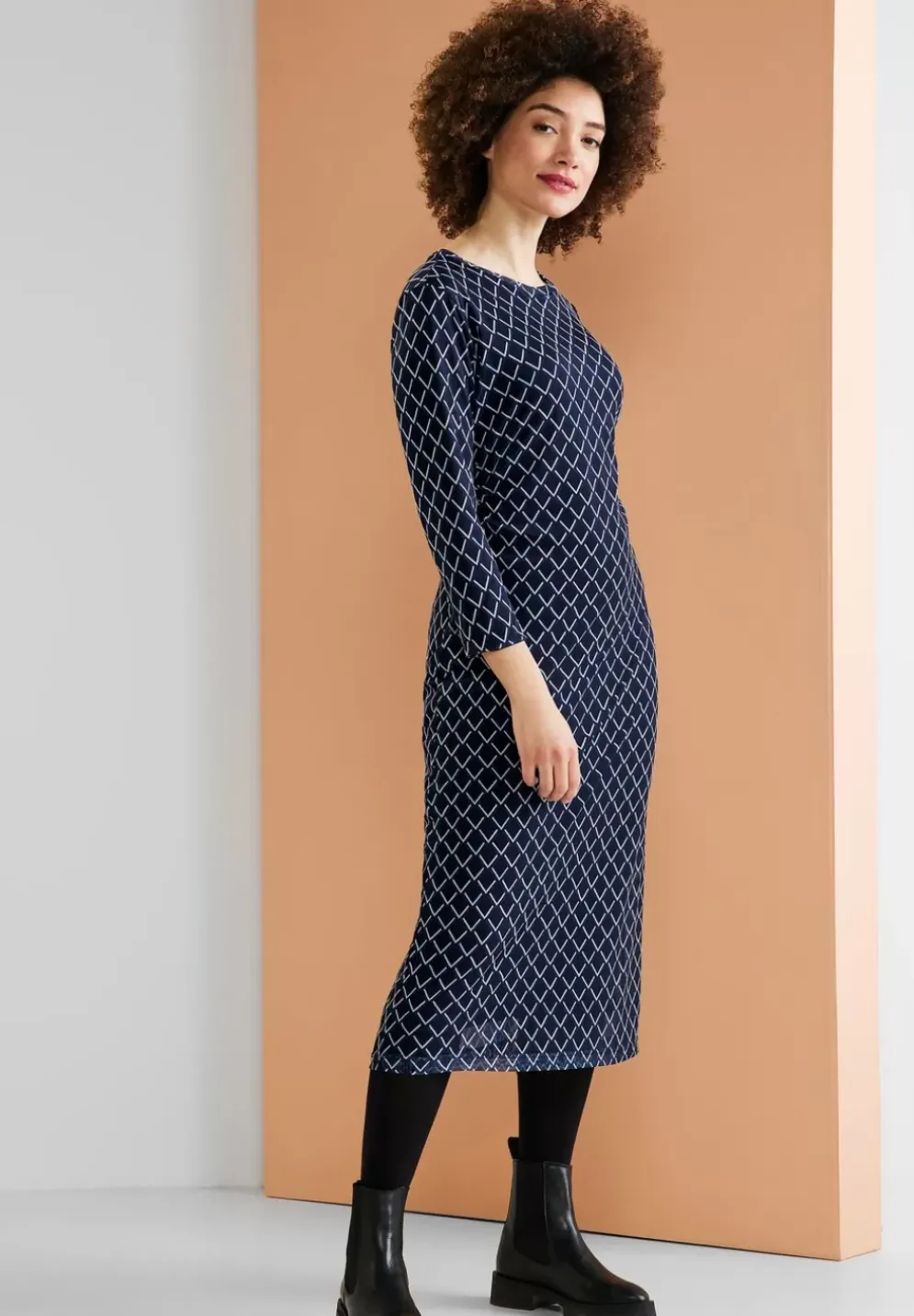 Mesh Midikleid Mit Print