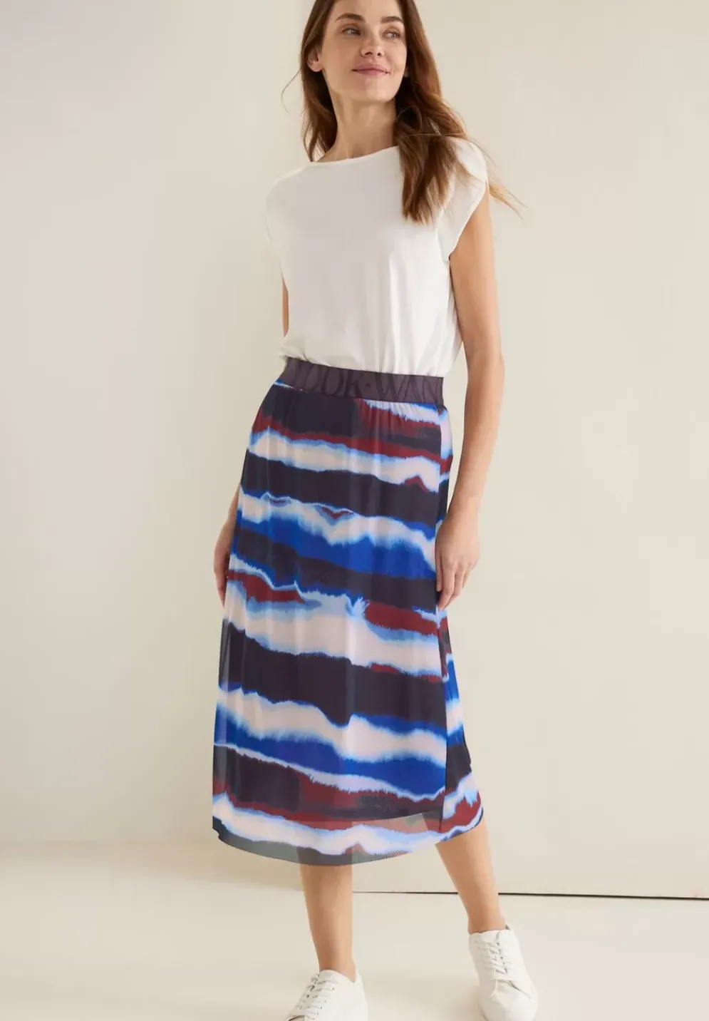 Midi Meshrock Mit Print
