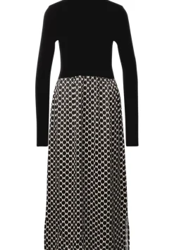 Midikleid Im Materialmix