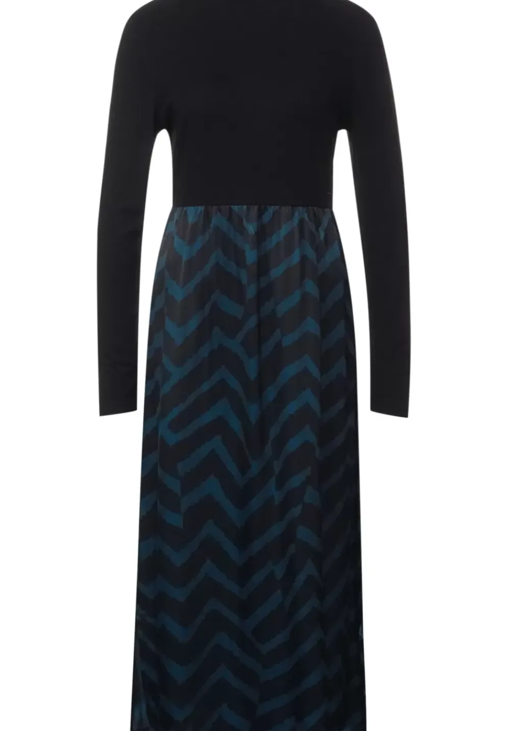 Midikleid Im Materialmix