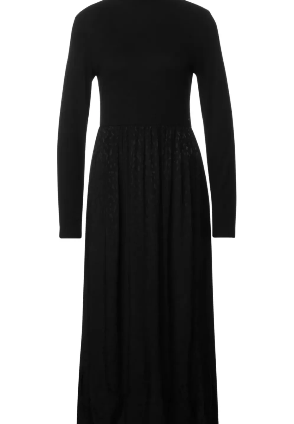 Midikleid Im Materialmix