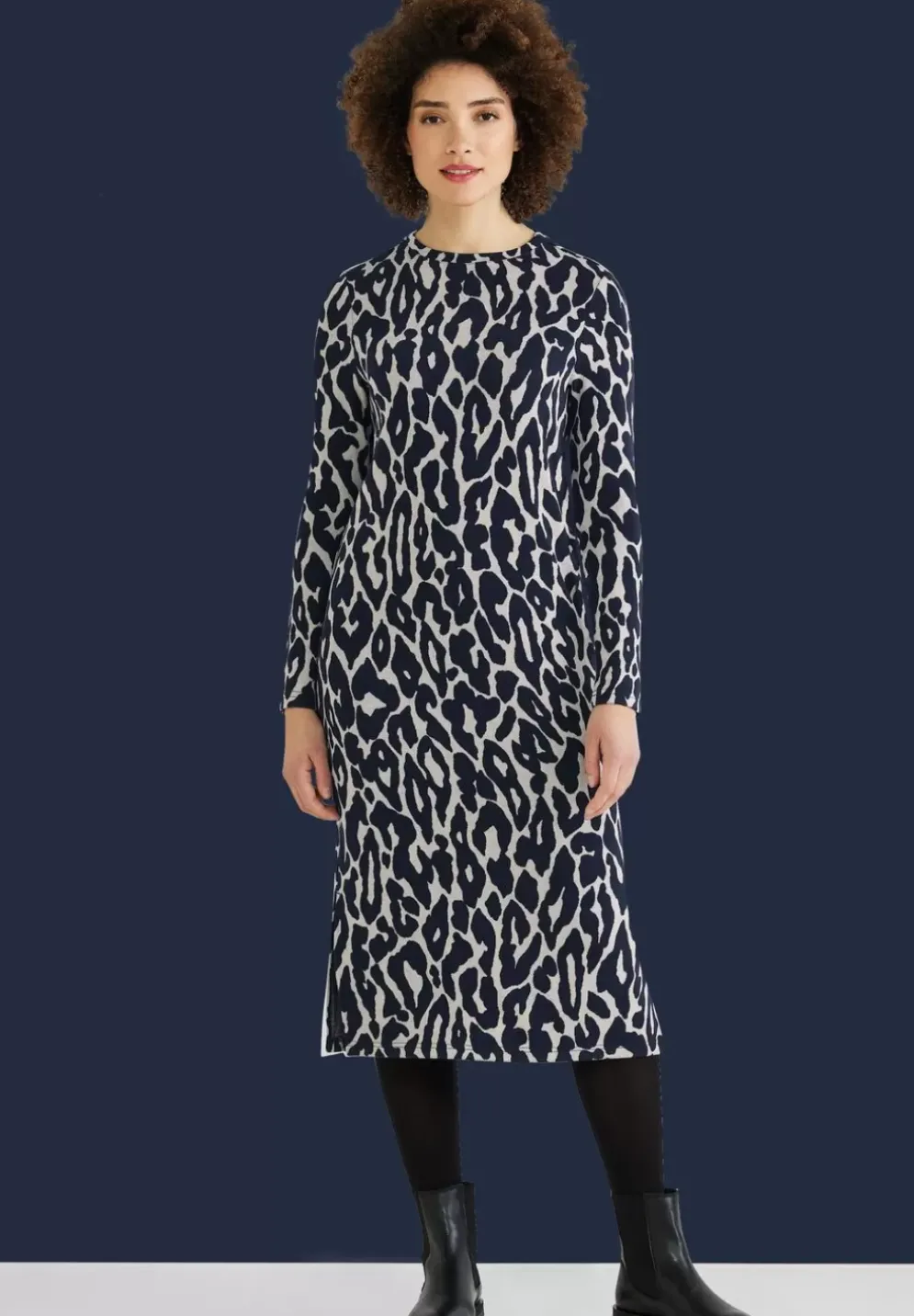 Midikleid Mit Allover-Print
