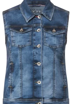 Mittelblaue Jeansweste