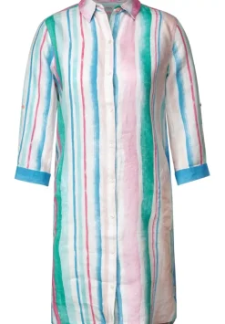 Multicolor Leinenkleid