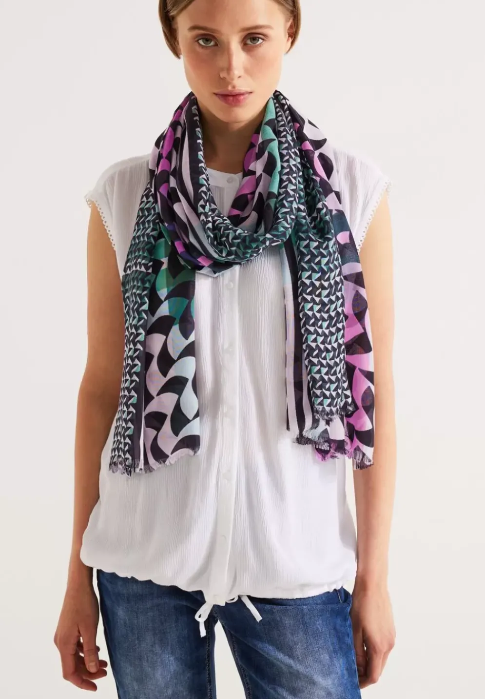 Multicolor Print Schal