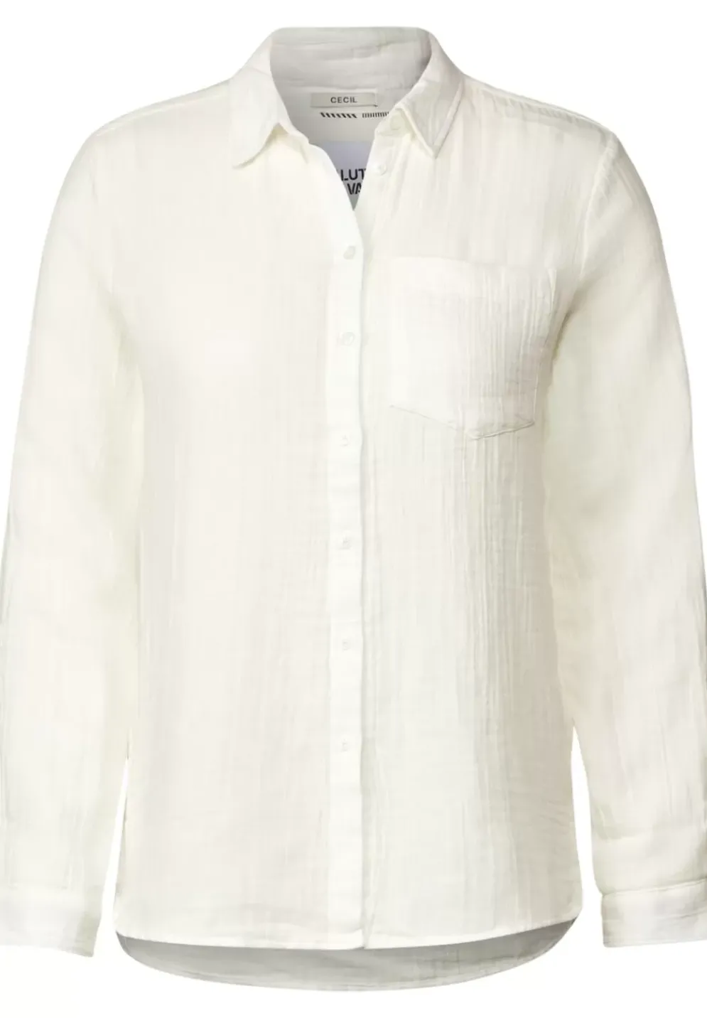 Musselin Bluse In Unifarbe