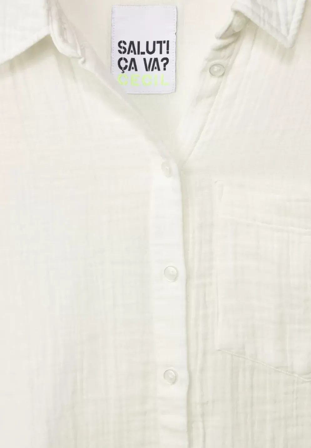 Musselin Bluse In Unifarbe