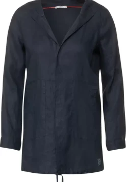 Offene Leinen Longjacke
