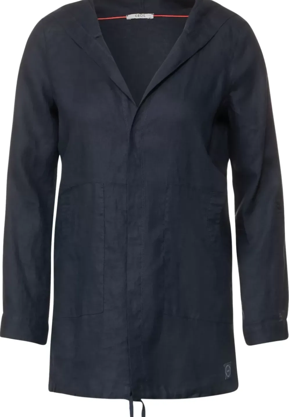 Offene Leinen Longjacke
