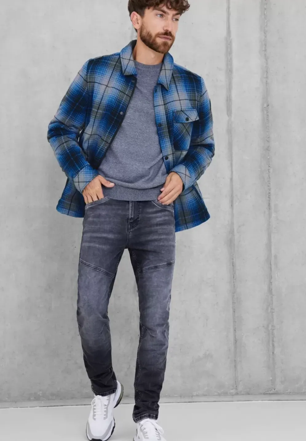 Overshirt Mit Karodessin