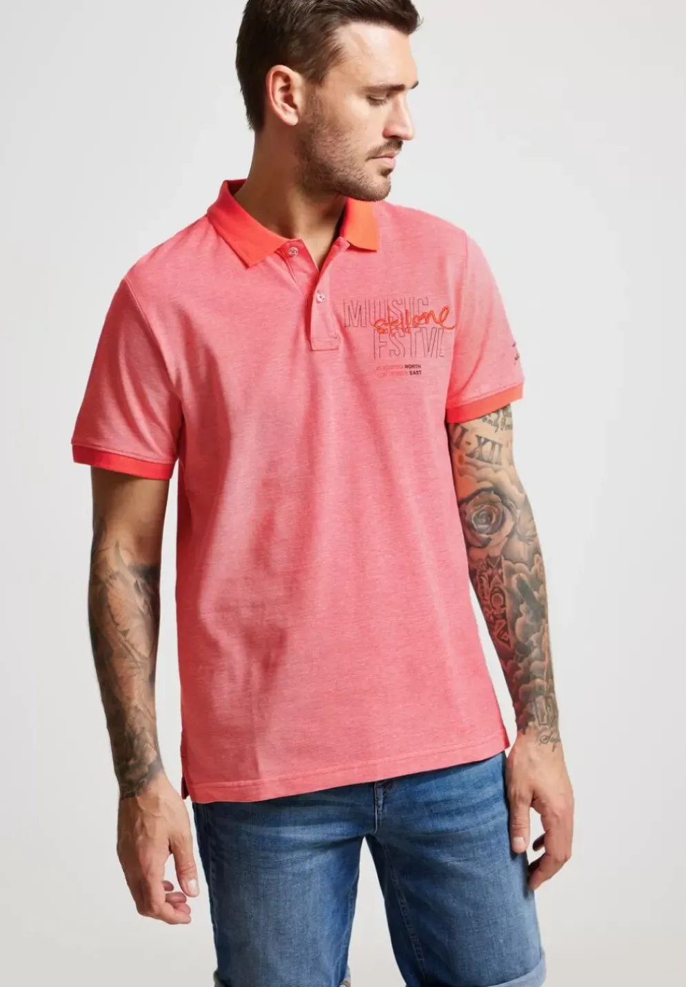 Oxford Polo Mit Brustprint