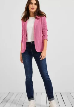 Pique Blazer Mit Ziernahten