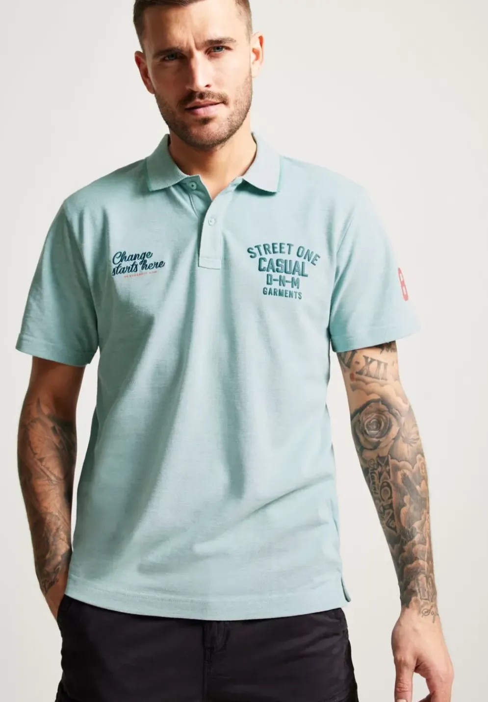 Piquee Printmix Poloshirt