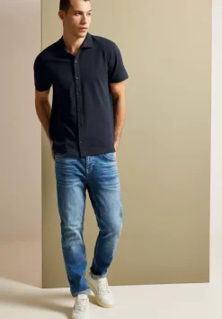 Piquee Shirt Mit Polokragen