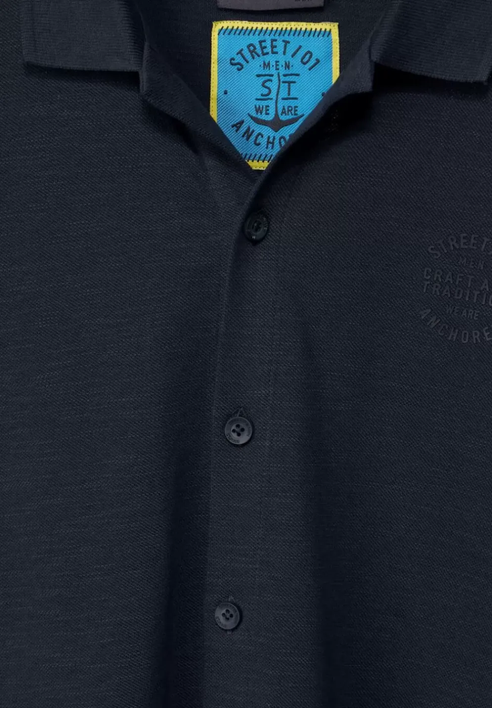 Piquee Shirt Mit Polokragen