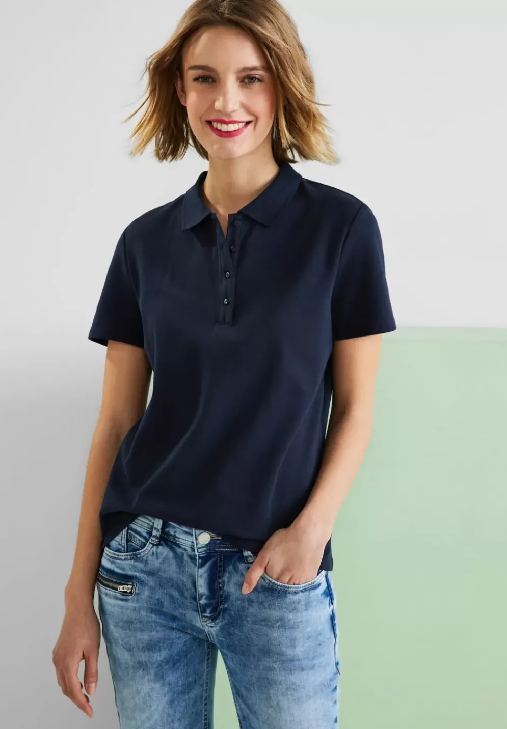 Poloshirt In Unifarbe