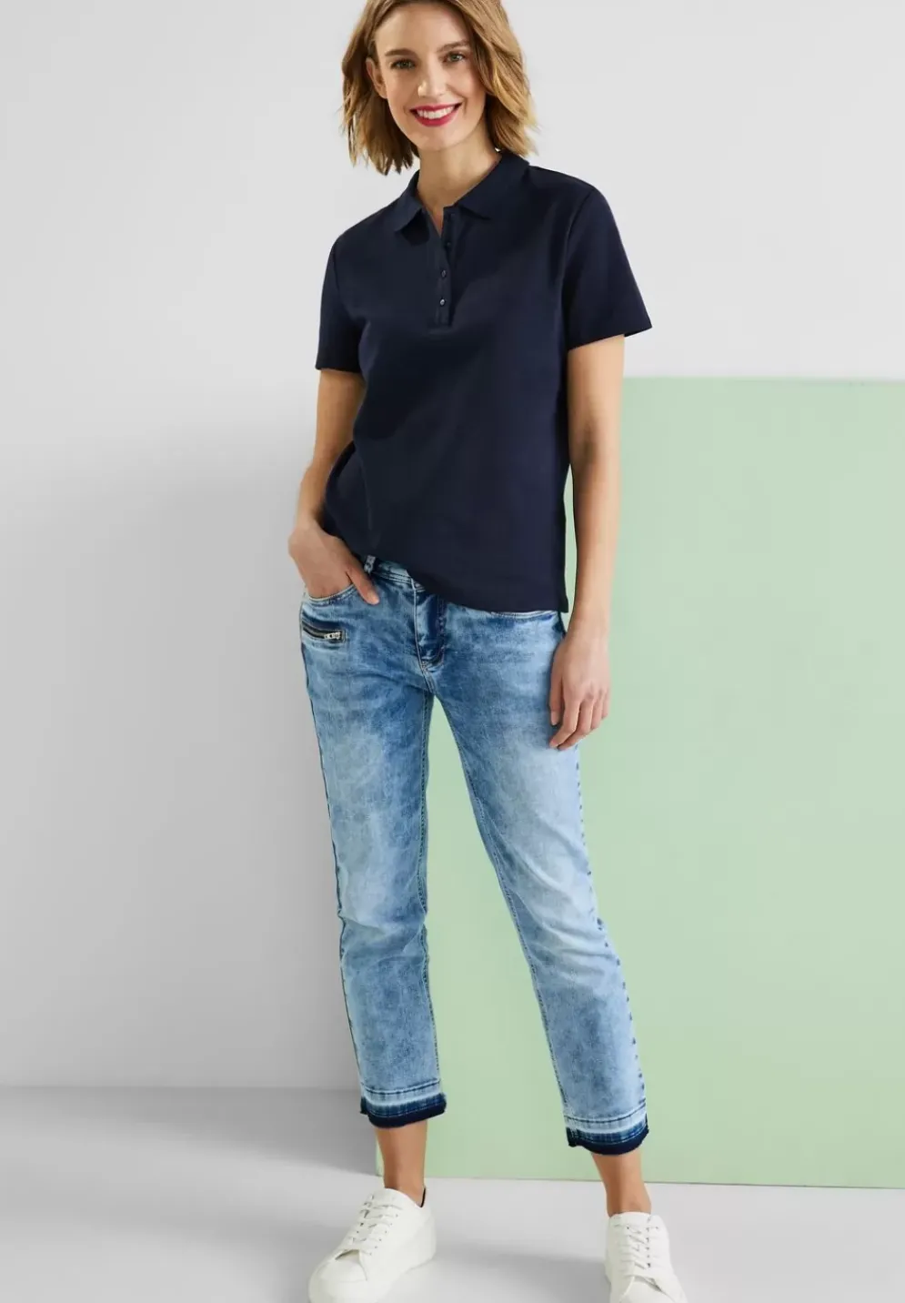 Poloshirt In Unifarbe