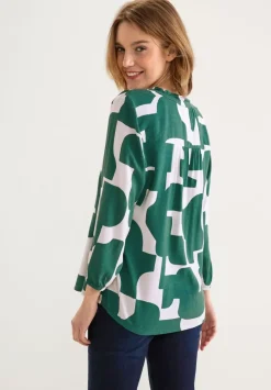 Print Bluse Mit 3/4 Armel