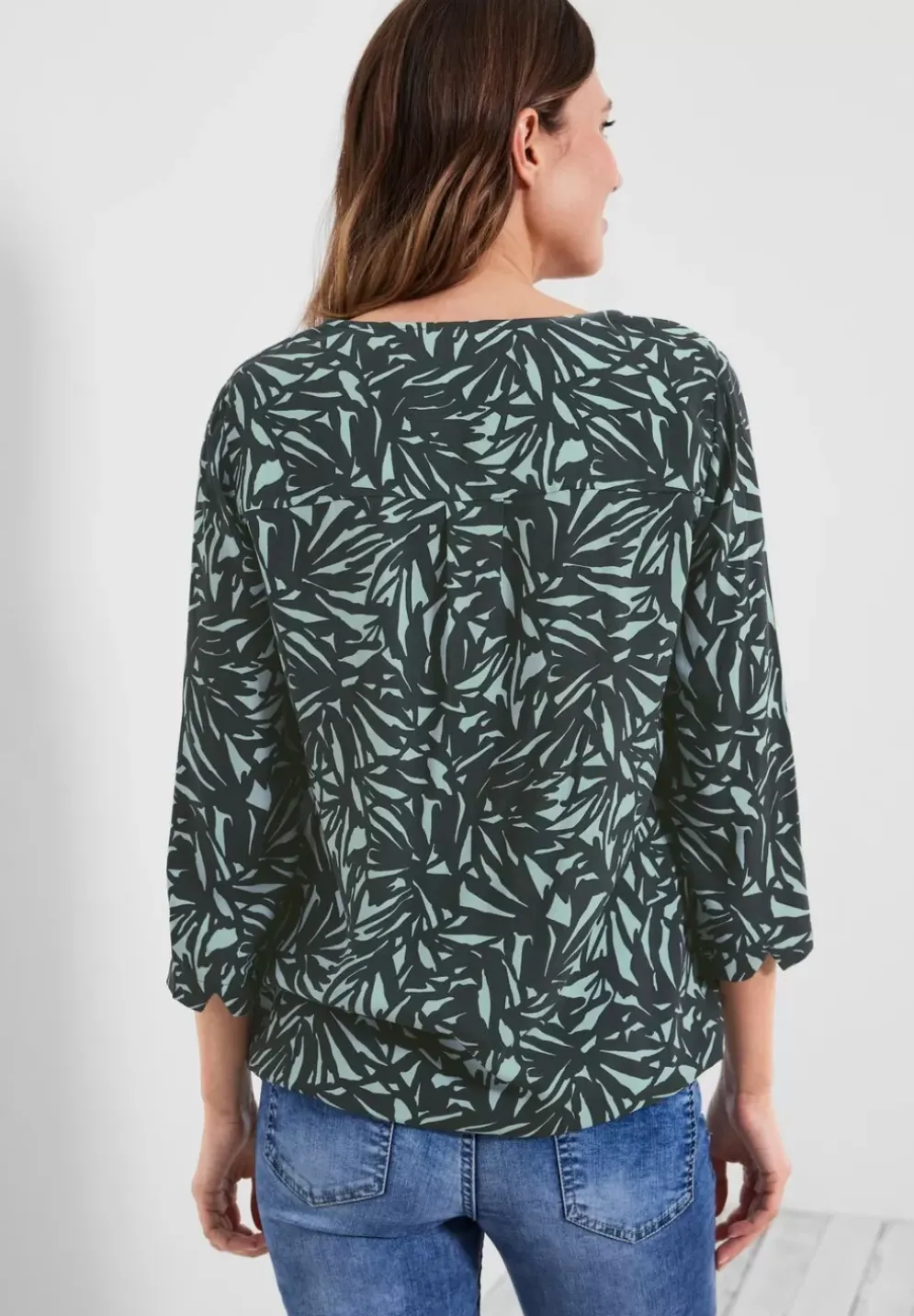 Print Bluse Mit 3/4 Armel