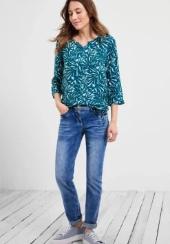 Print Bluse Mit 3/4 Armel