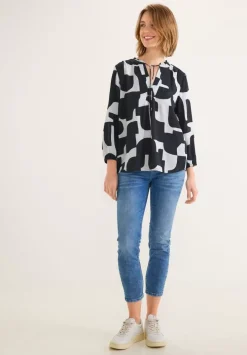 Print Bluse Mit 3/4 Armel